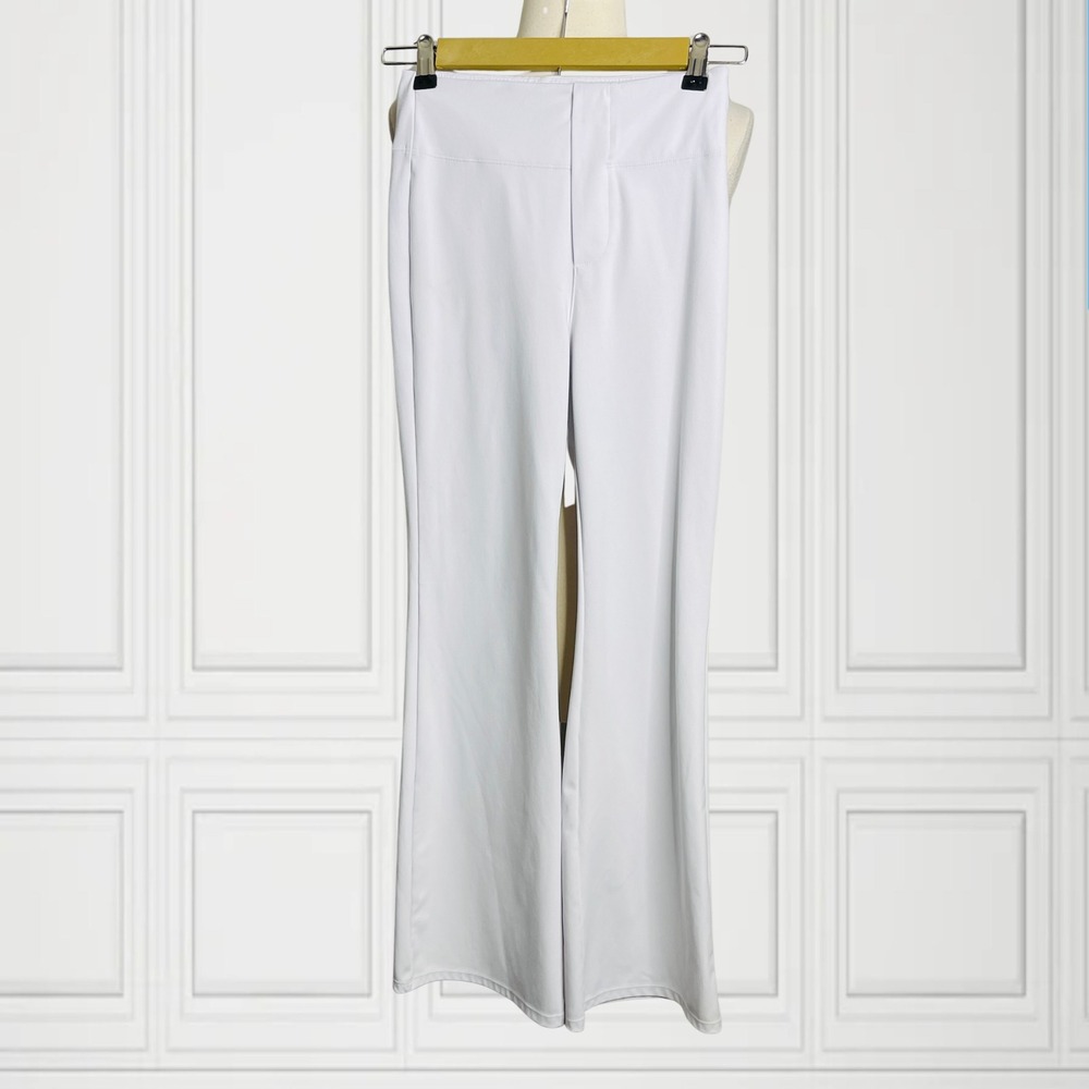 Halara White High Waisted Flare Pants Petite XS Back Pockets Stretchy Trouser